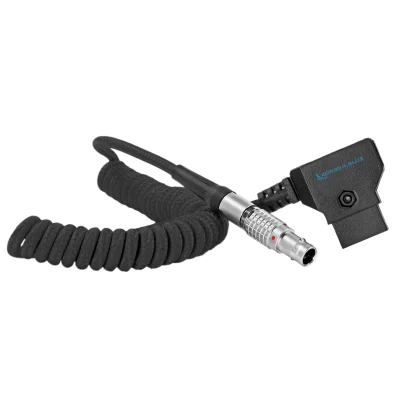 Kondor Blue Coiled D-TAP to LEMO 2 Pin 0B Male Power Cable for Z Cam, SmallHD, Teradek (Black)