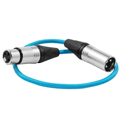 Kondor Blue 3-Pin XLR Male to 3-Pin XLR Female Audio Cable for On-Camera Mic (45cm)