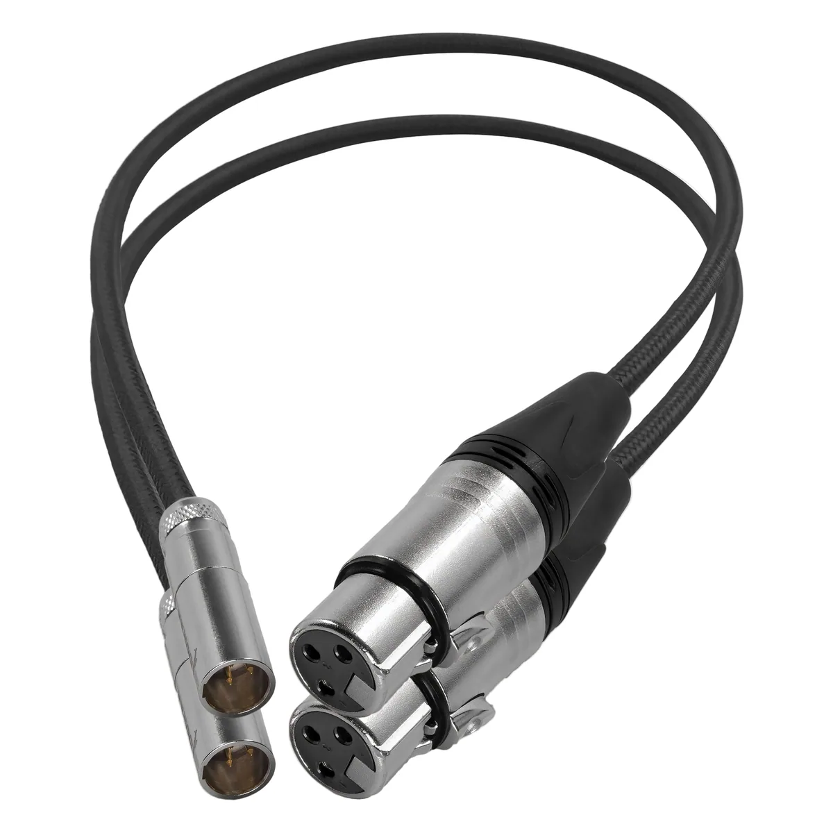 Kondor Blue Mini-XLR Male to XLR Female Audio Cable for Canon C70 & BMPCC 6K/4K (Black, 2-Pack)