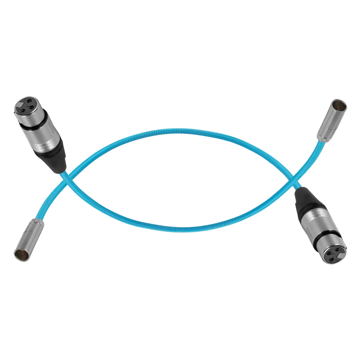 Kondor Blue Mini-XLR Male to XLR Female Audio Cable for Canon C70 & BMPCC 6K/4K (Black, 2-Pack)