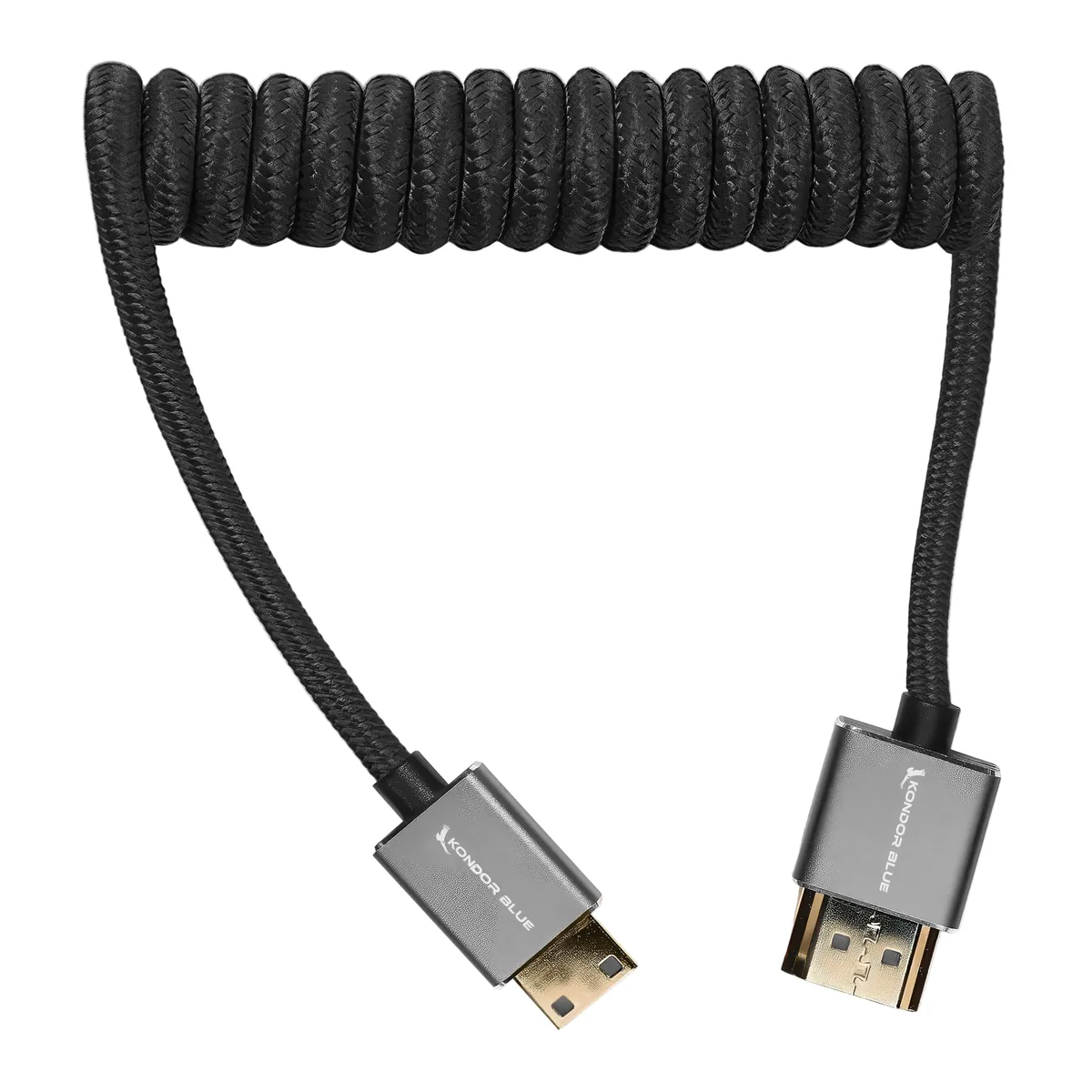 Kondor Blue Coiled Mini-HDMI to HDMI Cable (Black, 30.5 to 61cm)