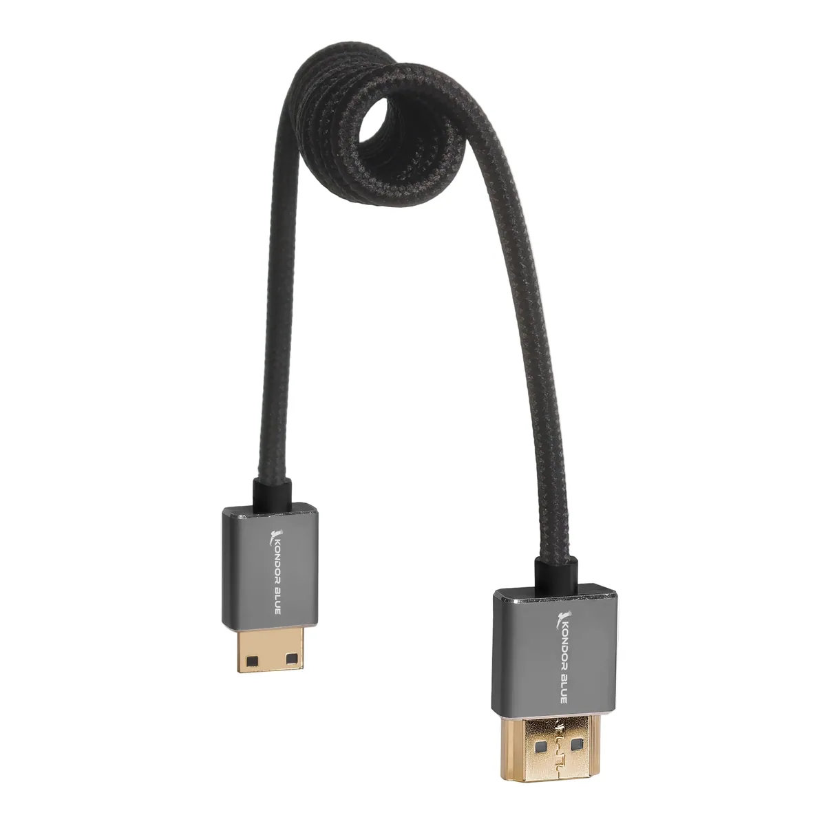 Kondor Blue Coiled Mini-HDMI to HDMI Cable (Black, 30.5 to 61cm)