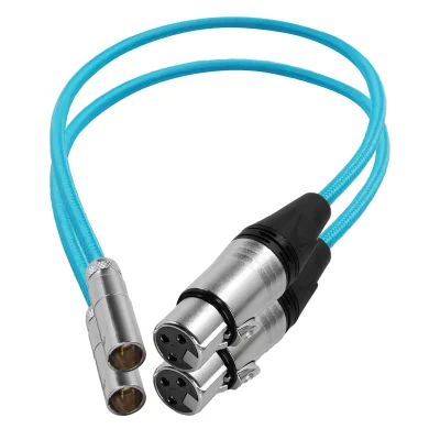 Kondor Blue Mini-XLR Male to XLR Female Audio Cable for Canon C70 & BMPCC 6K/4K (Blue, 2-Pack)