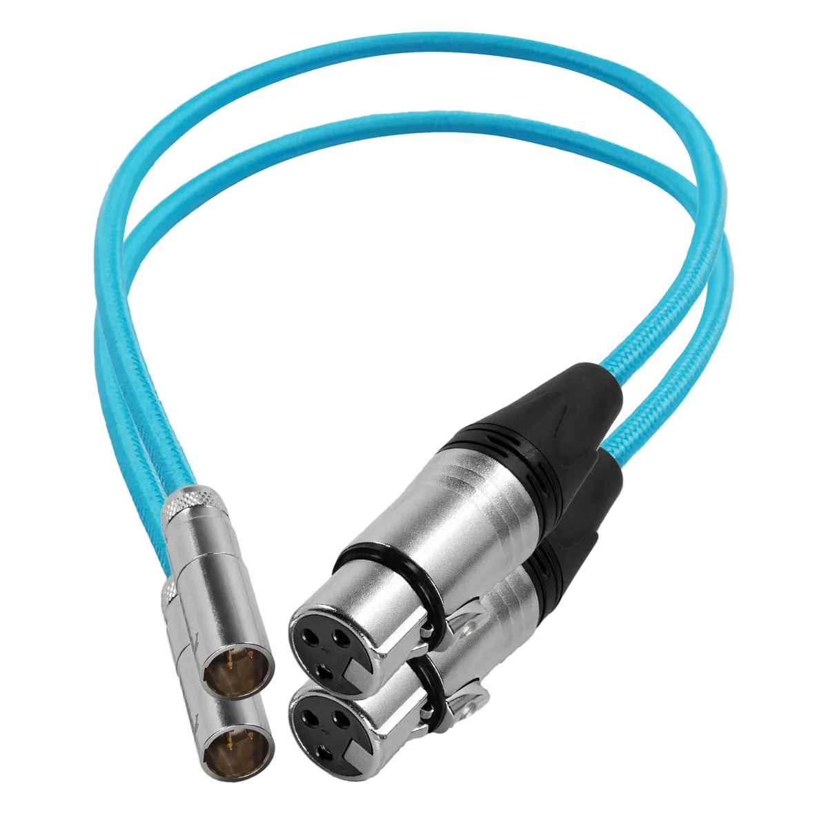Kondor Blue Mini-XLR Male to XLR Female Audio Cable for Canon C70 & BMPCC 6K/4K (Blue, 2-Pack)