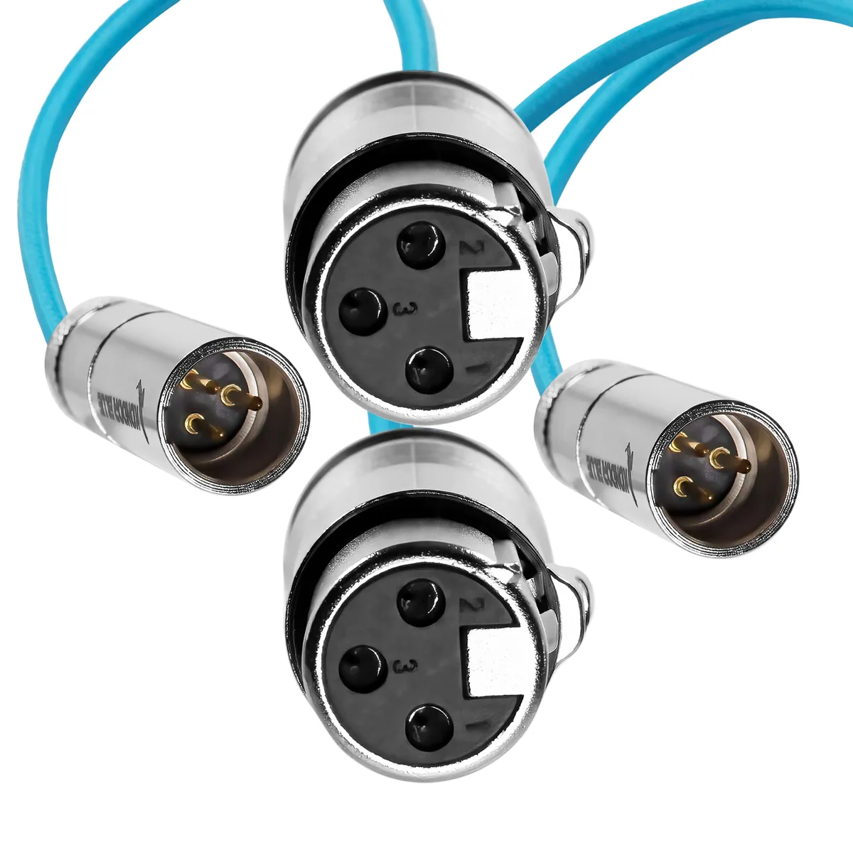 Kondor Blue Mini-XLR Male to XLR Female Audio Cable for Canon C70 & BMPCC 6K/4K (Blue, 2-Pack)