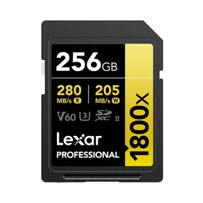 Lexar 256GB Professional 1800x UHS-II SDXC Memory Card (GOLD Series)